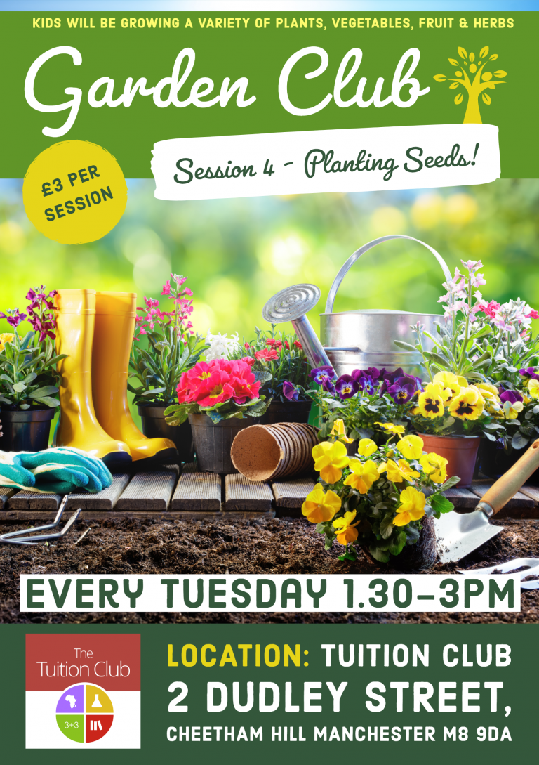 Garden Club Continues Tomorrow for Session 4 Planting Seeds 1.30pm
